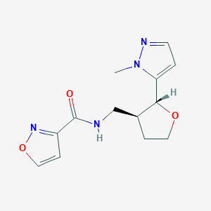 molecular formula C13H16N4O3 B6671674 N-[[(2R,3S)-2-(2-methylpyrazol-3-yl)oxolan-3-yl]methyl]-1,2-oxazole-3-carboxamide 