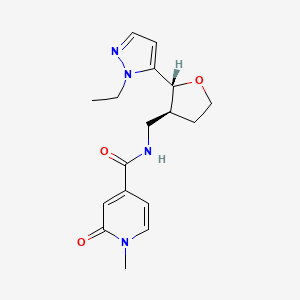 molecular formula C17H22N4O3 B6671715 N-[[(2R,3S)-2-(2-ethylpyrazol-3-yl)oxolan-3-yl]methyl]-1-methyl-2-oxopyridine-4-carboxamide 