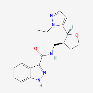 molecular formula C18H21N5O2 B6671726 N-[[(2R,3S)-2-(2-ethylpyrazol-3-yl)oxolan-3-yl]methyl]-1H-indazole-3-carboxamide 