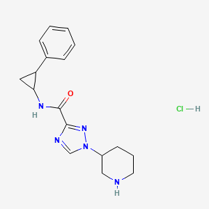 molecular formula C17H22ClN5O B6671836 N-(2-phenylcyclopropyl)-1-piperidin-3-yl-1,2,4-triazole-3-carboxamide;hydrochloride 