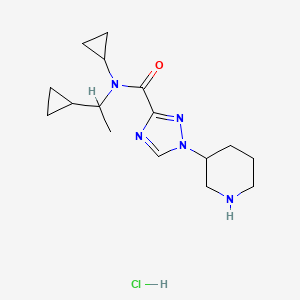molecular formula C16H26ClN5O B6671837 N-cyclopropyl-N-(1-cyclopropylethyl)-1-piperidin-3-yl-1,2,4-triazole-3-carboxamide;hydrochloride 
