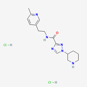 molecular formula C16H24Cl2N6O B6671870 N-[2-(6-methylpyridin-3-yl)ethyl]-1-piperidin-3-yl-1,2,4-triazole-3-carboxamide;dihydrochloride 