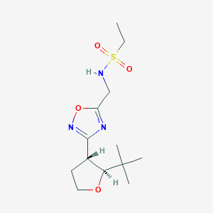 molecular formula C13H23N3O4S B6671899 N-[[3-[(2S,3R)-2-tert-butyloxolan-3-yl]-1,2,4-oxadiazol-5-yl]methyl]ethanesulfonamide 