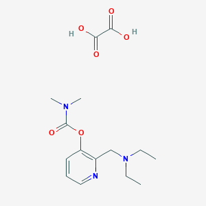 molecular formula C15H23N3O6 B066720 Carbamic acid, dimethyl-, 2-((diethylamino)methyl)-3-pyridinyl ester, ethanedioate (1:1) CAS No. 169128-49-8