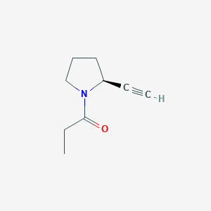 molecular formula C9H13NO B066722 1-[(2S)-2-ethynylpyrrolidin-1-yl]propan-1-one CAS No. 182754-33-2