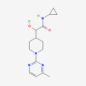 molecular formula C15H22N4O2 B6672309 N-cyclopropyl-2-hydroxy-2-[1-(4-methylpyrimidin-2-yl)piperidin-4-yl]acetamide 