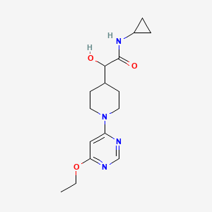 molecular formula C16H24N4O3 B6672326 N-cyclopropyl-2-[1-(6-ethoxypyrimidin-4-yl)piperidin-4-yl]-2-hydroxyacetamide 
