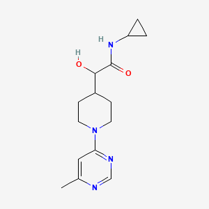 molecular formula C15H22N4O2 B6672332 N-cyclopropyl-2-hydroxy-2-[1-(6-methylpyrimidin-4-yl)piperidin-4-yl]acetamide 