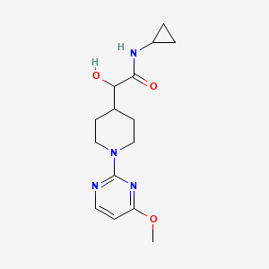 molecular formula C15H22N4O3 B6672358 N-cyclopropyl-2-hydroxy-2-[1-(4-methoxypyrimidin-2-yl)piperidin-4-yl]acetamide 