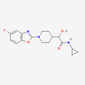 molecular formula C17H20FN3O3 B6672364 N-cyclopropyl-2-[1-(5-fluoro-1,3-benzoxazol-2-yl)piperidin-4-yl]-2-hydroxyacetamide 