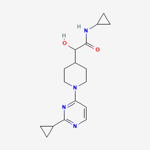 molecular formula C17H24N4O2 B6672371 N-cyclopropyl-2-[1-(2-cyclopropylpyrimidin-4-yl)piperidin-4-yl]-2-hydroxyacetamide 