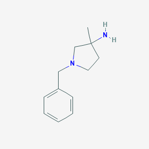 molecular formula C12H18N2 B066725 1-Benzyl-3-methylpyrrolidin-3-amine CAS No. 181114-76-1