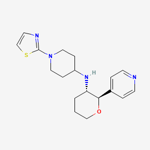 molecular formula C18H24N4OS B6672645 N-[(2R,3S)-2-pyridin-4-yloxan-3-yl]-1-(1,3-thiazol-2-yl)piperidin-4-amine 
