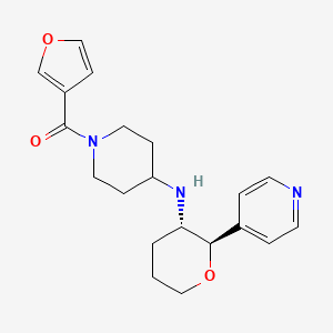 molecular formula C20H25N3O3 B6672716 furan-3-yl-[4-[[(2R,3S)-2-pyridin-4-yloxan-3-yl]amino]piperidin-1-yl]methanone 