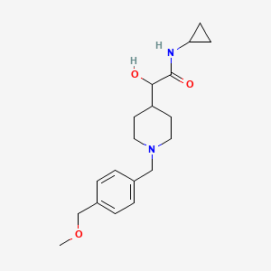 molecular formula C19H28N2O3 B6672873 N-cyclopropyl-2-hydroxy-2-[1-[[4-(methoxymethyl)phenyl]methyl]piperidin-4-yl]acetamide 