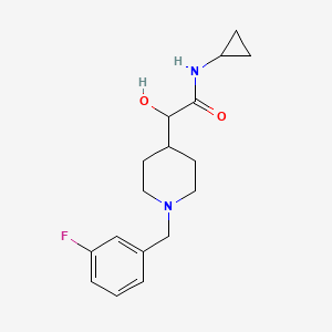 molecular formula C17H23FN2O2 B6672898 N-cyclopropyl-2-[1-[(3-fluorophenyl)methyl]piperidin-4-yl]-2-hydroxyacetamide 