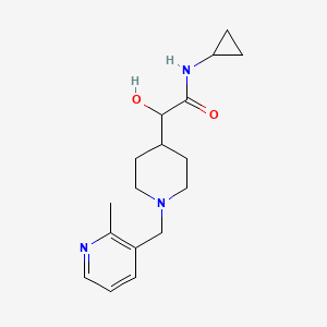 molecular formula C17H25N3O2 B6672934 N-cyclopropyl-2-hydroxy-2-[1-[(2-methylpyridin-3-yl)methyl]piperidin-4-yl]acetamide 