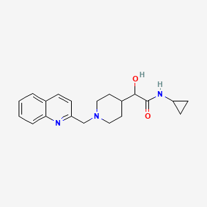 molecular formula C20H25N3O2 B6672951 N-cyclopropyl-2-hydroxy-2-[1-(quinolin-2-ylmethyl)piperidin-4-yl]acetamide 