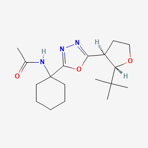 molecular formula C18H29N3O3 B6673217 N-[1-[5-[(2S,3S)-2-tert-butyloxolan-3-yl]-1,3,4-oxadiazol-2-yl]cyclohexyl]acetamide 