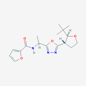 molecular formula C17H23N3O4 B6673246 N-[1-[5-[(2S,3S)-2-tert-butyloxolan-3-yl]-1,3,4-oxadiazol-2-yl]ethyl]furan-2-carboxamide 