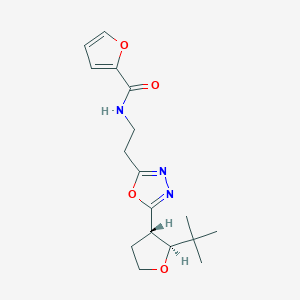 molecular formula C17H23N3O4 B6673304 N-[2-[5-[(2S,3S)-2-tert-butyloxolan-3-yl]-1,3,4-oxadiazol-2-yl]ethyl]furan-2-carboxamide 