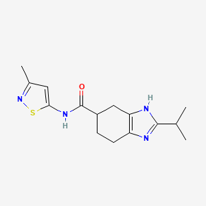 molecular formula C15H20N4OS B6673423 N-(3-methyl-1,2-thiazol-5-yl)-2-propan-2-yl-4,5,6,7-tetrahydro-3H-benzimidazole-5-carboxamide 