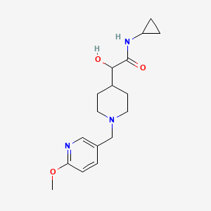 molecular formula C17H25N3O3 B6673631 N-cyclopropyl-2-hydroxy-2-[1-[(6-methoxypyridin-3-yl)methyl]piperidin-4-yl]acetamide 