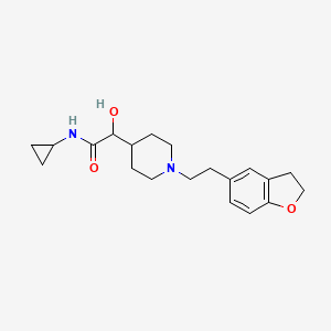 molecular formula C20H28N2O3 B6673638 N-cyclopropyl-2-[1-[2-(2,3-dihydro-1-benzofuran-5-yl)ethyl]piperidin-4-yl]-2-hydroxyacetamide 