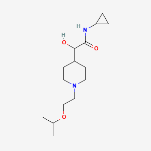 molecular formula C15H28N2O3 B6673671 N-cyclopropyl-2-hydroxy-2-[1-(2-propan-2-yloxyethyl)piperidin-4-yl]acetamide 