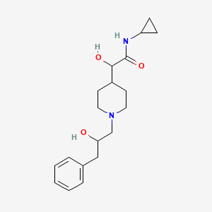 molecular formula C19H28N2O3 B6673678 N-cyclopropyl-2-hydroxy-2-[1-(2-hydroxy-3-phenylpropyl)piperidin-4-yl]acetamide 