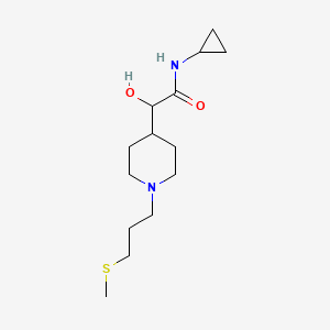 molecular formula C14H26N2O2S B6673688 N-cyclopropyl-2-hydroxy-2-[1-(3-methylsulfanylpropyl)piperidin-4-yl]acetamide 