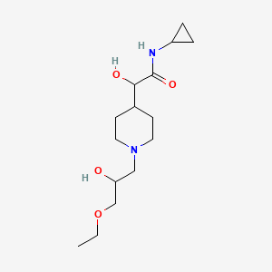 molecular formula C15H28N2O4 B6673700 N-cyclopropyl-2-[1-(3-ethoxy-2-hydroxypropyl)piperidin-4-yl]-2-hydroxyacetamide 