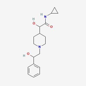 molecular formula C18H26N2O3 B6673725 N-cyclopropyl-2-hydroxy-2-[1-(2-hydroxy-2-phenylethyl)piperidin-4-yl]acetamide 