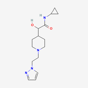 molecular formula C15H24N4O2 B6673729 N-cyclopropyl-2-hydroxy-2-[1-(2-pyrazol-1-ylethyl)piperidin-4-yl]acetamide 