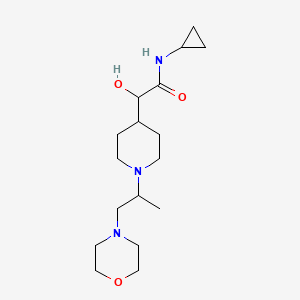 molecular formula C17H31N3O3 B6673739 N-cyclopropyl-2-hydroxy-2-[1-(1-morpholin-4-ylpropan-2-yl)piperidin-4-yl]acetamide 