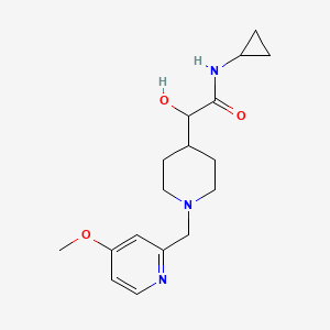molecular formula C17H25N3O3 B6673740 N-cyclopropyl-2-hydroxy-2-[1-[(4-methoxypyridin-2-yl)methyl]piperidin-4-yl]acetamide 