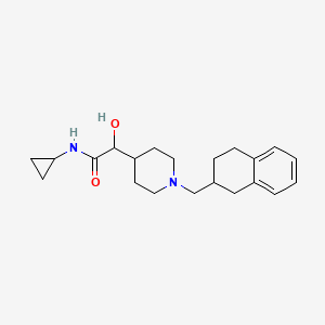 molecular formula C21H30N2O2 B6673779 N-cyclopropyl-2-hydroxy-2-[1-(1,2,3,4-tetrahydronaphthalen-2-ylmethyl)piperidin-4-yl]acetamide 