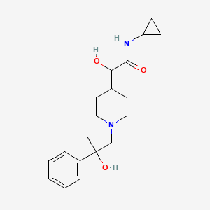 molecular formula C19H28N2O3 B6673790 N-cyclopropyl-2-hydroxy-2-[1-(2-hydroxy-2-phenylpropyl)piperidin-4-yl]acetamide 