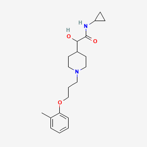 molecular formula C20H30N2O3 B6673798 N-cyclopropyl-2-hydroxy-2-[1-[3-(2-methylphenoxy)propyl]piperidin-4-yl]acetamide 