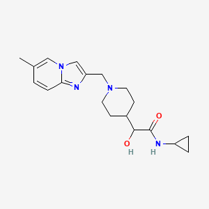 molecular formula C19H26N4O2 B6673805 N-cyclopropyl-2-hydroxy-2-[1-[(6-methylimidazo[1,2-a]pyridin-2-yl)methyl]piperidin-4-yl]acetamide 