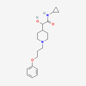molecular formula C19H28N2O3 B6673826 N-cyclopropyl-2-hydroxy-2-[1-(3-phenoxypropyl)piperidin-4-yl]acetamide 