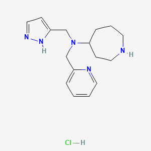 molecular formula C16H24ClN5 B6673879 N-(1H-pyrazol-5-ylmethyl)-N-(pyridin-2-ylmethyl)azepan-4-amine;hydrochloride 