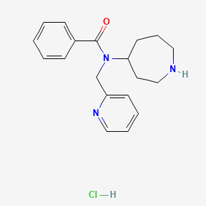 molecular formula C19H24ClN3O B6673907 N-(azepan-4-yl)-N-(pyridin-2-ylmethyl)benzamide;hydrochloride 