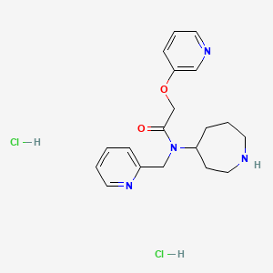 molecular formula C19H26Cl2N4O2 B6673909 N-(azepan-4-yl)-N-(pyridin-2-ylmethyl)-2-pyridin-3-yloxyacetamide;dihydrochloride 
