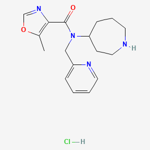 molecular formula C17H23ClN4O2 B6673916 N-(azepan-4-yl)-5-methyl-N-(pyridin-2-ylmethyl)-1,3-oxazole-4-carboxamide;hydrochloride 