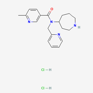 molecular formula C19H26Cl2N4O B6673924 N-(azepan-4-yl)-6-methyl-N-(pyridin-2-ylmethyl)pyridine-3-carboxamide;dihydrochloride 