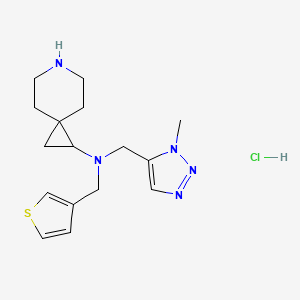 molecular formula C16H24ClN5S B6673931 N-[(3-methyltriazol-4-yl)methyl]-N-(thiophen-3-ylmethyl)-6-azaspiro[2.5]octan-2-amine;hydrochloride 