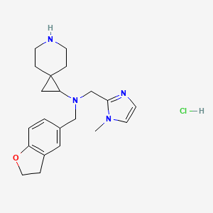 molecular formula C21H29ClN4O B6673939 N-(2,3-dihydro-1-benzofuran-5-ylmethyl)-N-[(1-methylimidazol-2-yl)methyl]-6-azaspiro[2.5]octan-2-amine;hydrochloride 