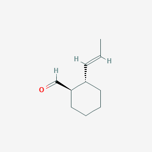 molecular formula C10H16O B066740 Cyclohexanecarboxaldehyde, 2-(1-propenyl)-, [1alpha,2beta(E)]-(9CI) CAS No. 177493-79-7