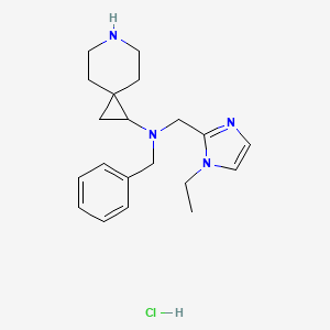 molecular formula C20H29ClN4 B6674005 N-benzyl-N-[(1-ethylimidazol-2-yl)methyl]-6-azaspiro[2.5]octan-2-amine;hydrochloride 